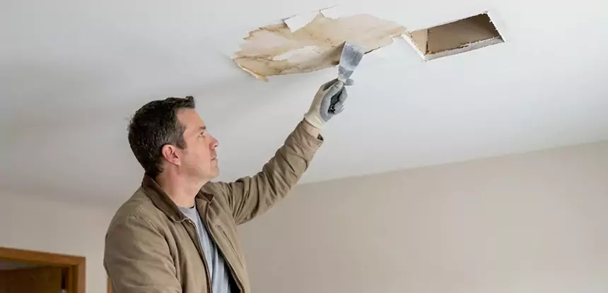 Ceiling Water Stain and Drywall Repair in East Ellijay
